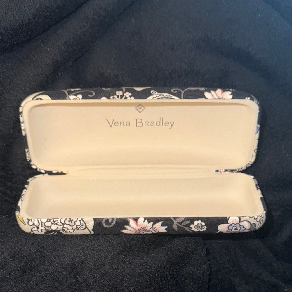 Vera Bradley Black and Cream Floral Cosmetic Bag